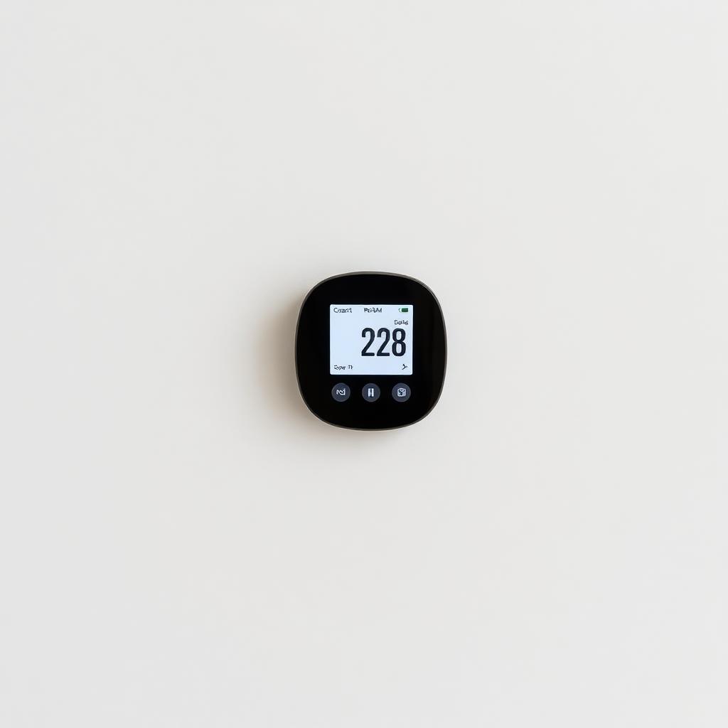 Smart heating thermostat mounted on a wall