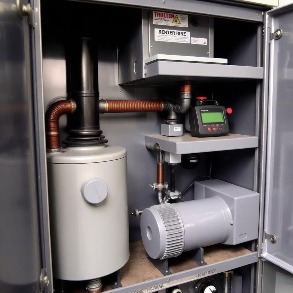 Gas Safe engineer servicing a domestic boiler with combustion analyser